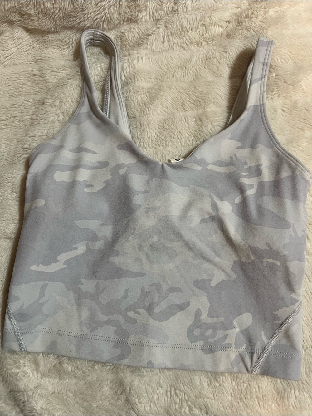 lululemon athletica Light Gray Camo Seamless Crop Sports Bra